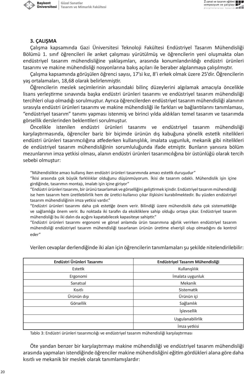 mühendisliği nosyonlarına bakış açıları ile beraber algılanmaya çalışılmıştır. Çalışma kapsamında görüşülen öğrenci sayısı, 17 si kız, 8 i erkek olmak üzere 25 dir.