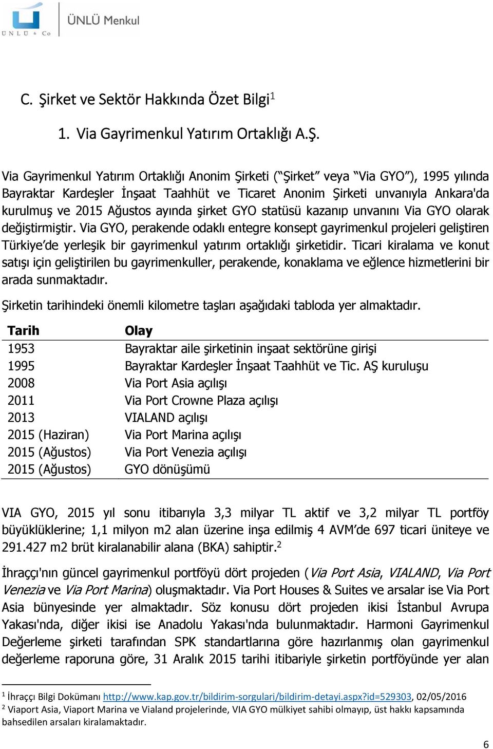 Via GYO, perakende odaklı entegre konsept gayrimenkul projeleri geliştiren Türkiye de yerleşik bir gayrimenkul yatırım ortaklığı şirketidir.