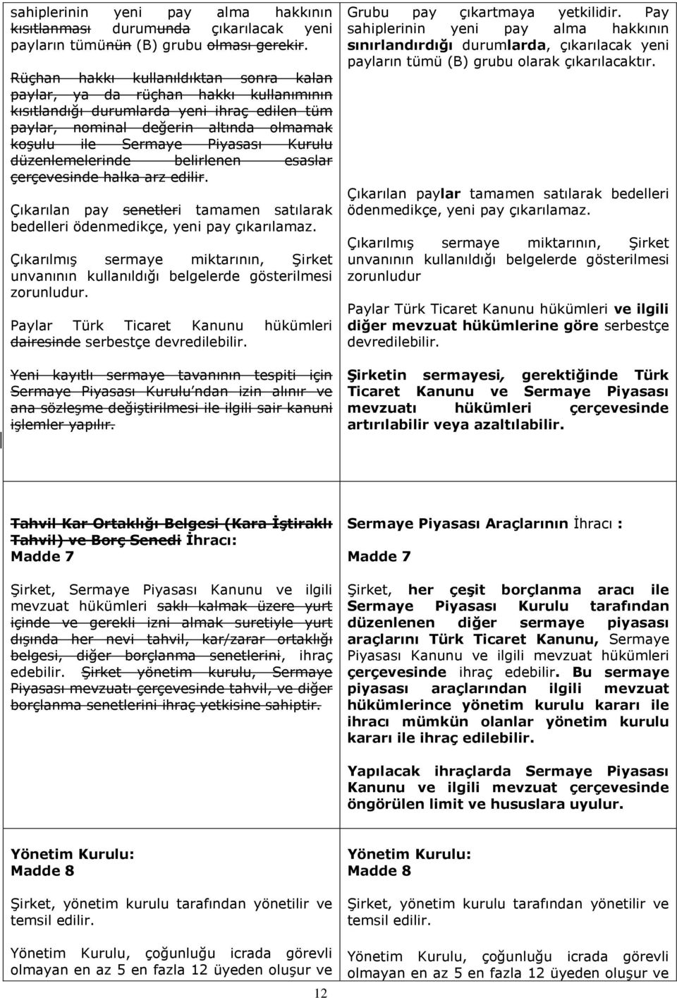 Kurulu düzenlemelerinde belirlenen esaslar çerçevesinde halka arz edilir. Çıkarılan pay senetleri tamamen satılarak bedelleri ödenmedikçe, yeni pay çıkarılamaz.