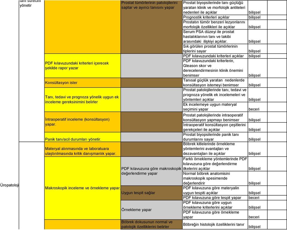 Örnekleme Böbrek dokusunun normal ve Prostat biyopsilerinde tanı güçlüğü yaratan klinik ve morfolojik antiteleri nedenleri ile Prognostik kriterleri Prostatın tümör benzeri lezyonlarını morfolojik