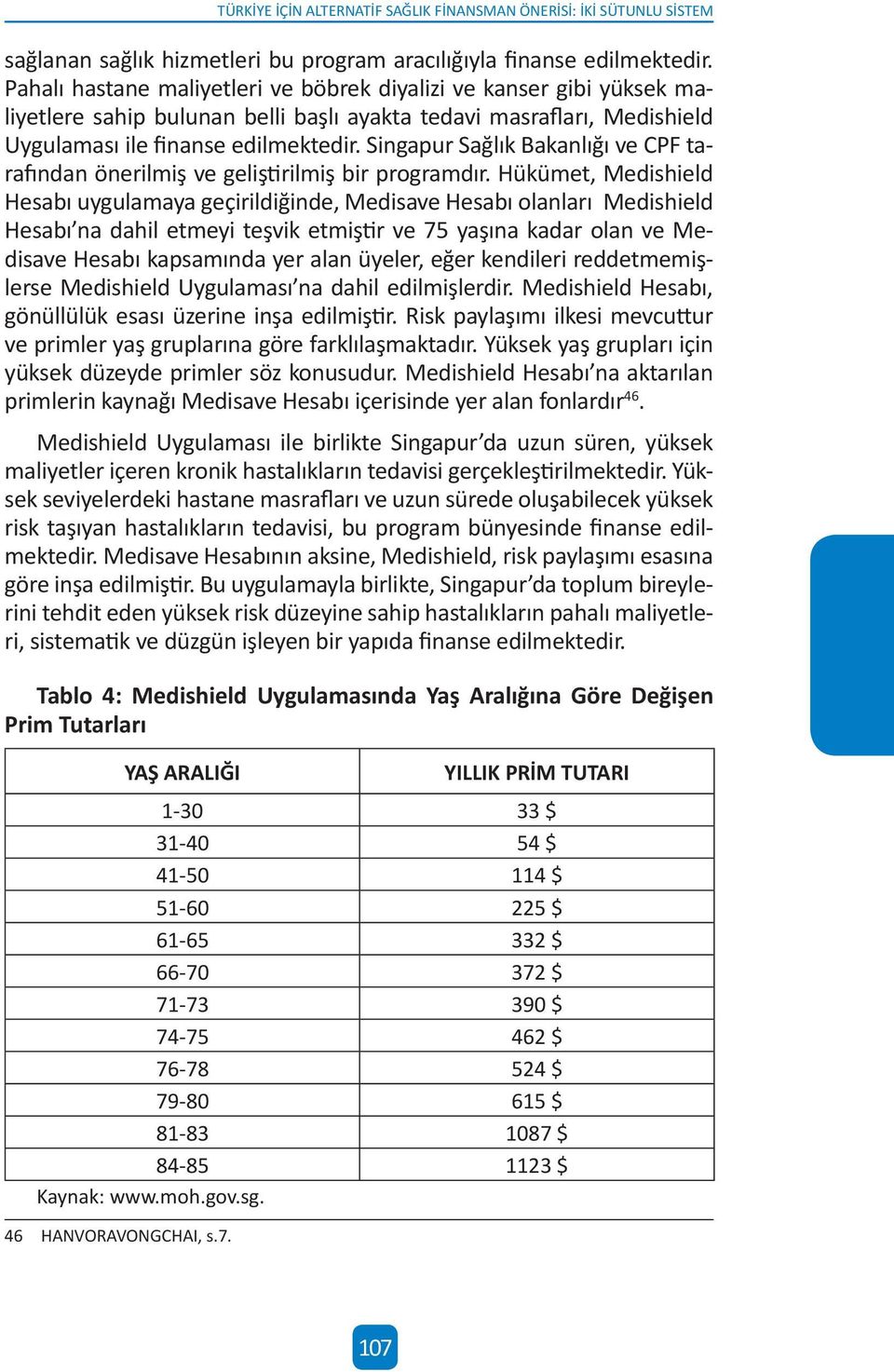 Singapur Sağlık Bakanlığı ve CPF tarafından önerilmiş ve geliştirilmiş bir programdır.