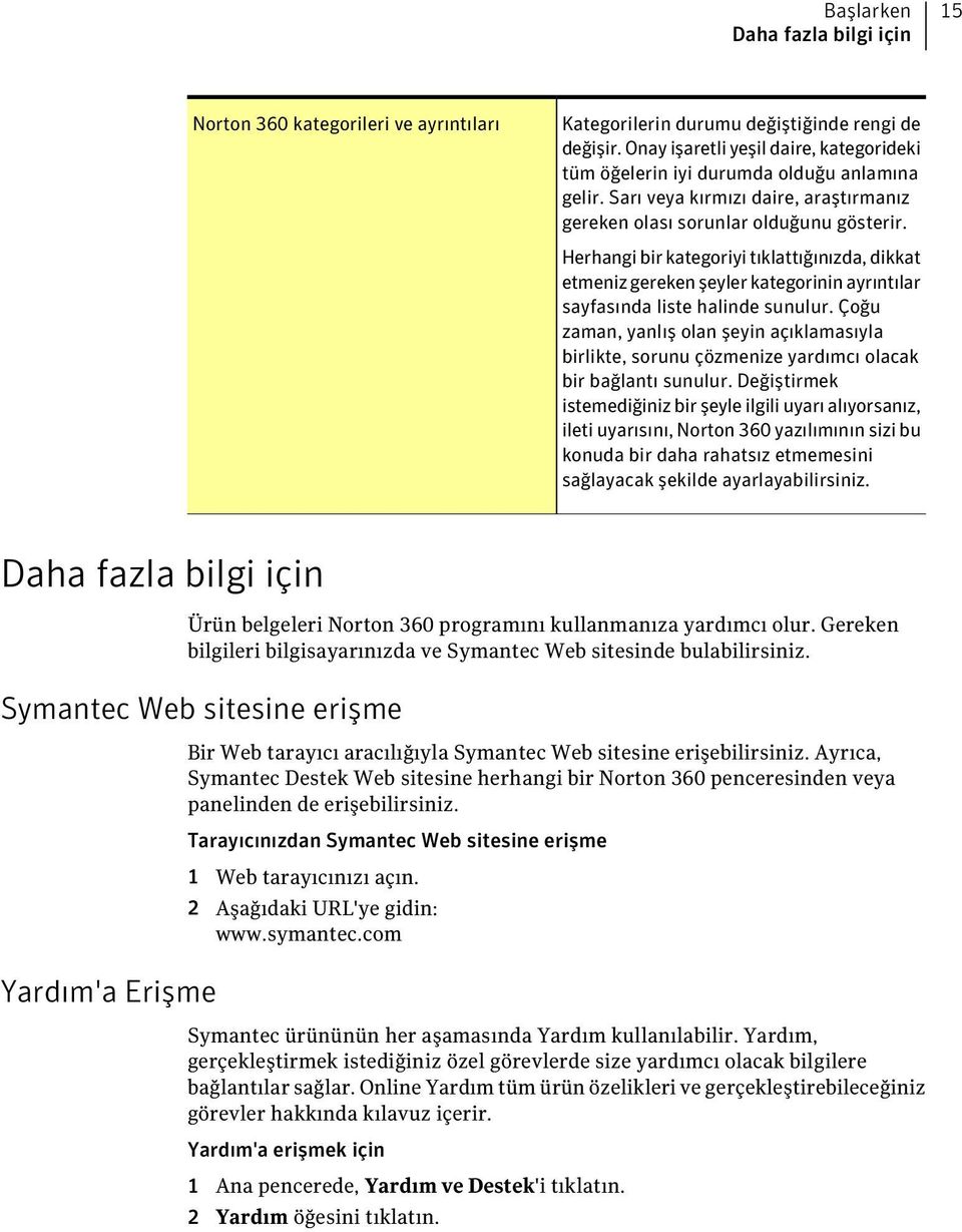 Herhangi bir kategoriyi tıklattığınızda, dikkat etmeniz gereken şeyler kategorinin ayrıntılar sayfasında liste halinde sunulur.