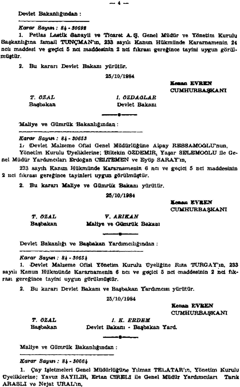 25/10/1984 T. ÖZAL 1.