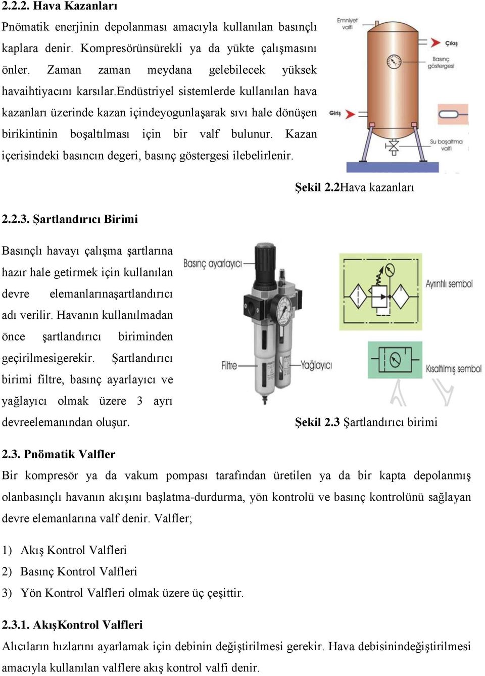 endüstriyel sistemlerde kullanılan hava kazanları üzerinde kazan içindeyogunlaşarak sıvı hale dönüşen birikintinin boşaltılması için bir valf bulunur.