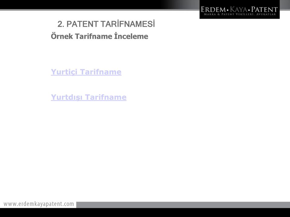 Tarifname İnceleme