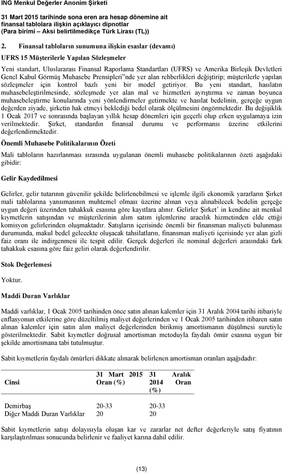 Bu yeni standart, hasılatın muhasebeleştirilmesinde, sözleşmede yer alan mal ve hizmetleri ayrıştırma ve zaman boyunca muhasebeleştirme konularında yeni yönlendirmeler getirmekte ve hasılat