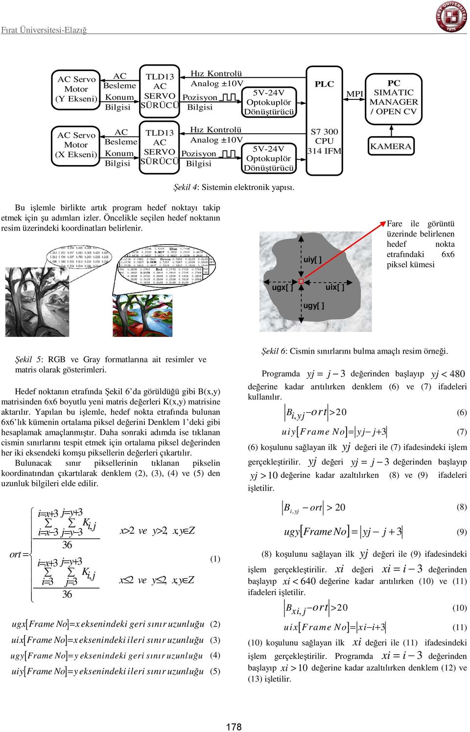 elektronik yapısı. Bu işlemle birlikte artık program hedef noktayı takip etmek için şu adımları izler. Öncelikle seçilen hedef noktanın resim üzerindeki koordinatları belirlenir.