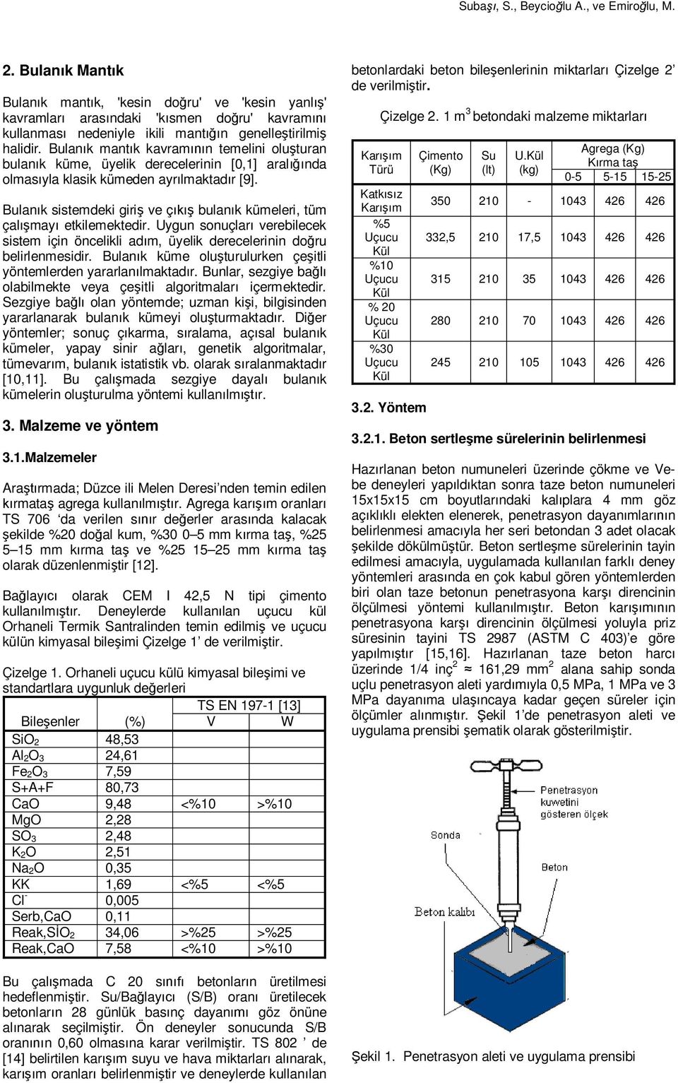 Bulan k sistemdeki giri ve ç bulan k kümeleri, tüm çal may etkilemektedir. Uygun sonuçlar verebilecek sistem için öncelikli ad m, üyelik derecelerinin do ru belirlenmesidir.