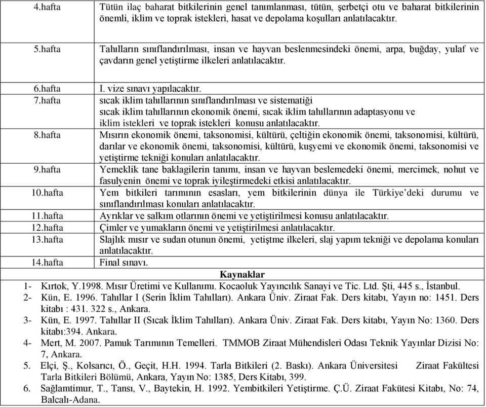 hafta sıcak iklim tahıllarının sınıflandırılması ve sistematiği sıcak iklim tahıllarının ekonomik önemi, sıcak iklim tahıllarının adaptasyonu ve iklim istekleri ve toprak istekleri konusu