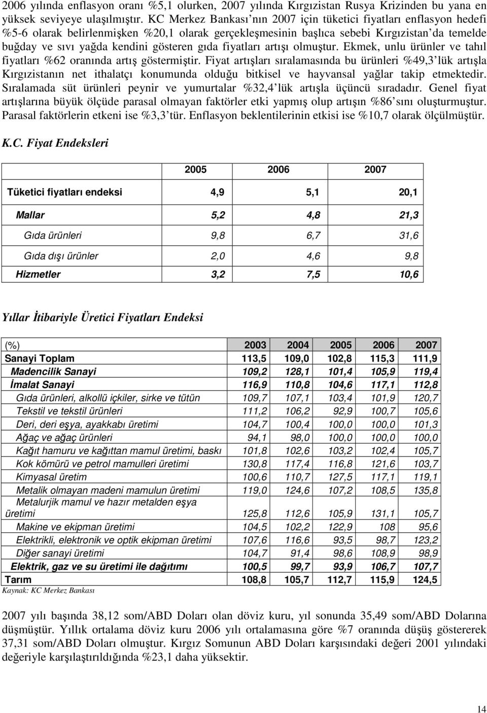 gösteren gıda fiyatları artışı olmuştur. Ekmek, unlu ürünler ve tahıl fiyatları %62 oranında artış göstermiştir.