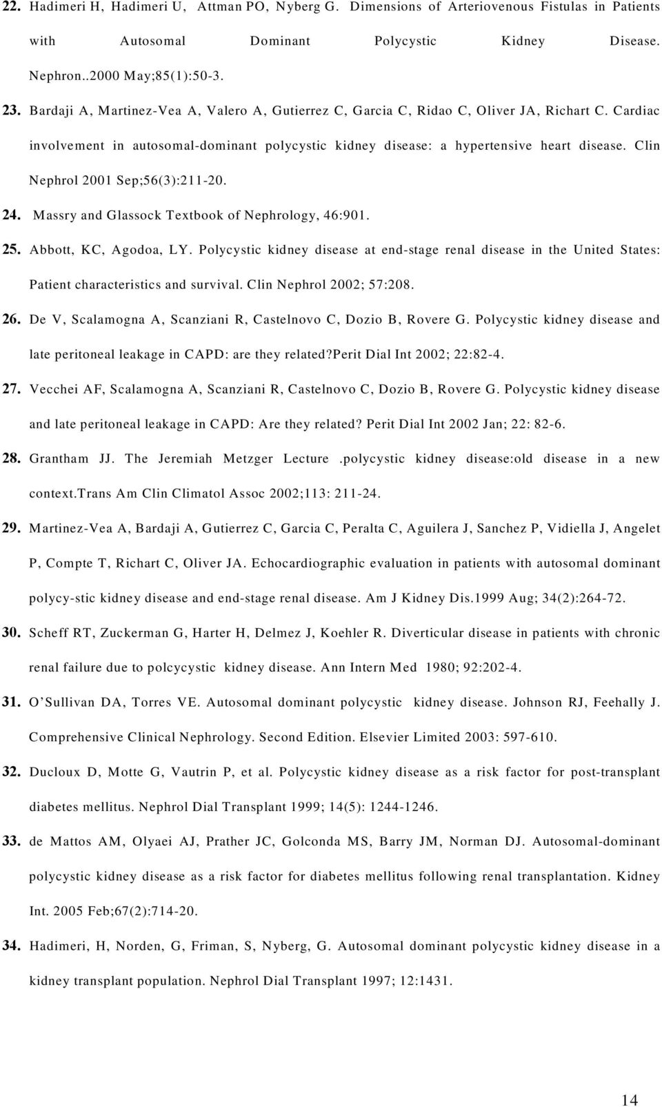 Clin Nephrol 2001 Sep;56(3):211-20. 24. Massry and Glassock Textbook of Nephrology, 46:901. 25. Abbott, KC, Agodoa, LY.