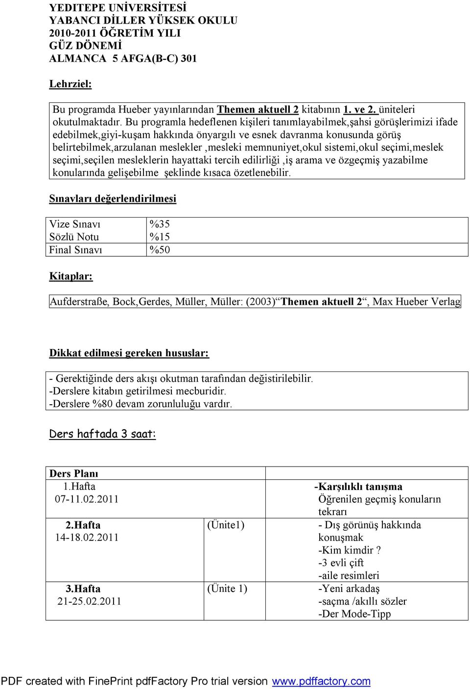 Bu programla hedeflenen kişileri tanımlayabilmek,şahsi görüşlerimizi ifade edebilmek,giyi-kuşam hakkında önyargılı ve esnek davranma konusunda görüş belirtebilmek,arzulanan meslekler,mesleki