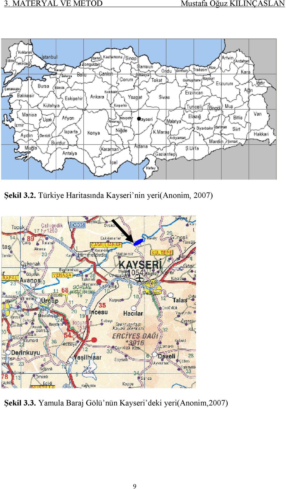 Türkiye Haritasında Kayseri nin yeri(anonim,