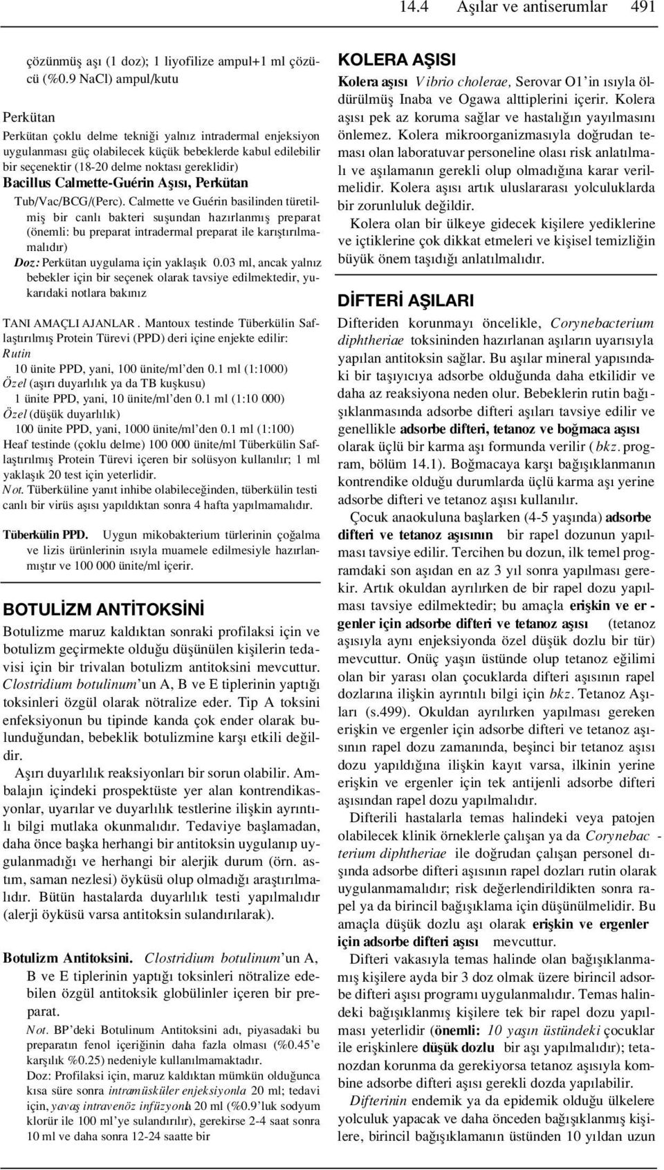 Bacillus Calmette-Guérin Afl s, Perkütan Tub/Vac/BCG/(Perc).