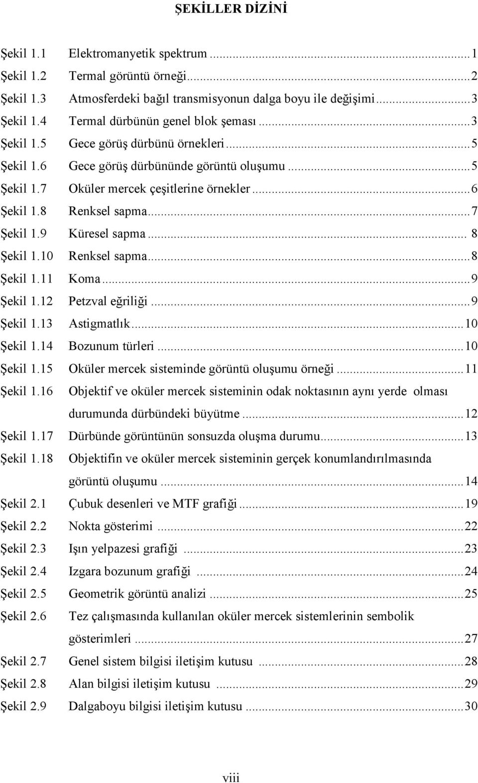 8 Renksel sapma... 7 Şekil 1.9 Küresel sapma... 8 Şekil 1.10 Renksel sapma... 8 Şekil 1.11 Koma... 9 Şekil 1.12 Petzval eğriliği... 9 Şekil 1.13 Astigmatlık... 10 Şekil 1.14 Bozunum türleri.