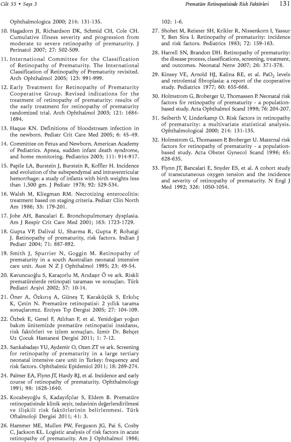 International Committee for the Classification of Retinopathy of Prematurity. The International Classification of Retinopathy of Prematurity revisited. Arch Ophthalmol 2005; 123