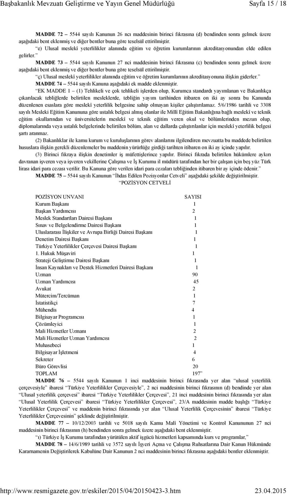 MADDE 73 5544 sayılı Kanunun 27 nci maddesinin birinci fıkrasına (c) bendinden sonra gelmek üzere aşağıdaki bent eklenmiş ve diğer bentler buna göre teselsül ettirilmiştir.