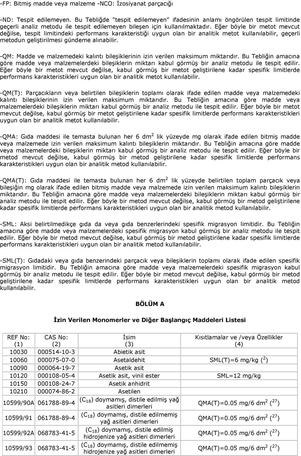 Eğer böyle bir metot mevcut değilse, tespit limitindeki performans karakteristiği uygun olan bir analitik metot kullanılabilir, geçerli metodun geliştirilmesi gündeme alınabilir.