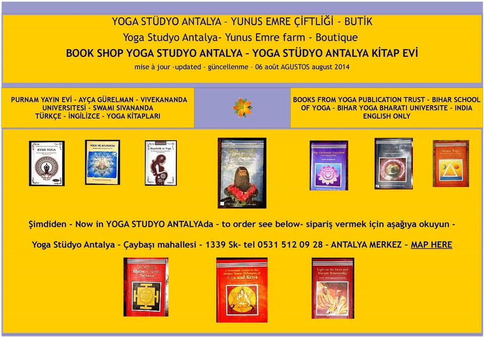 İNGİLİZCE YOGA KİTAPLARI BOOKS FROM YOGA PUBLICATION TRUST BIHAR SCHOOL OF YOGA BIHAR YOGA BHARATI UNIVERSITE INDIA ENGLISH ONLY Şimdiden - Now in YOGA