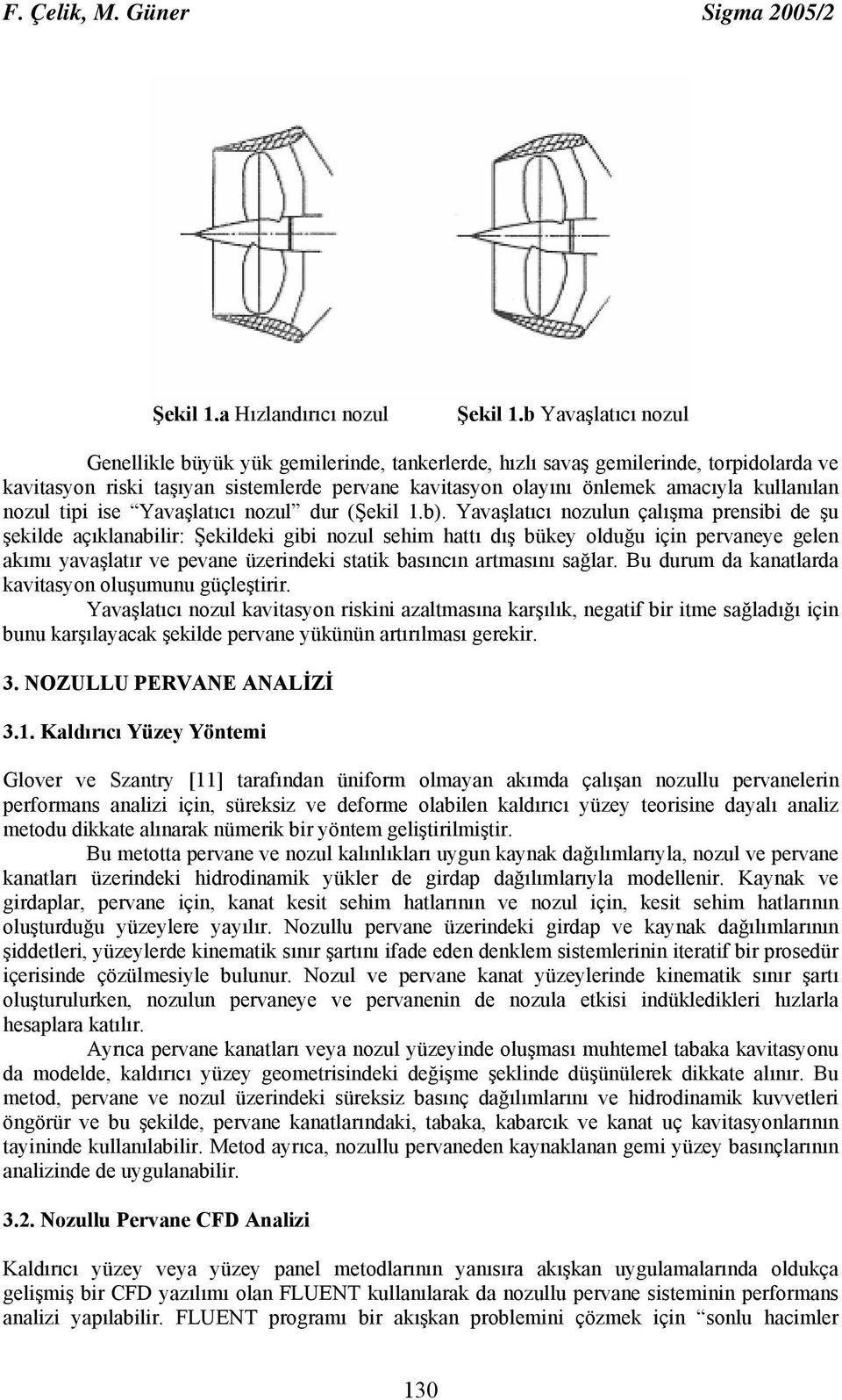 nozul tipi ise Yavaşlatıcı nozul dur (Şekil 1.b).