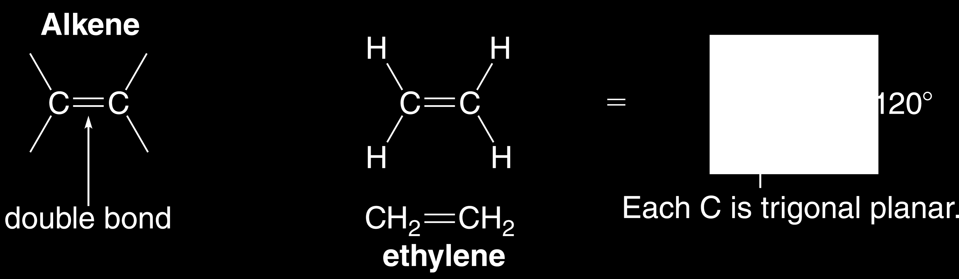 Etilenin her karbonu üç atomla çevrelendiğinden, her karbon trigonal