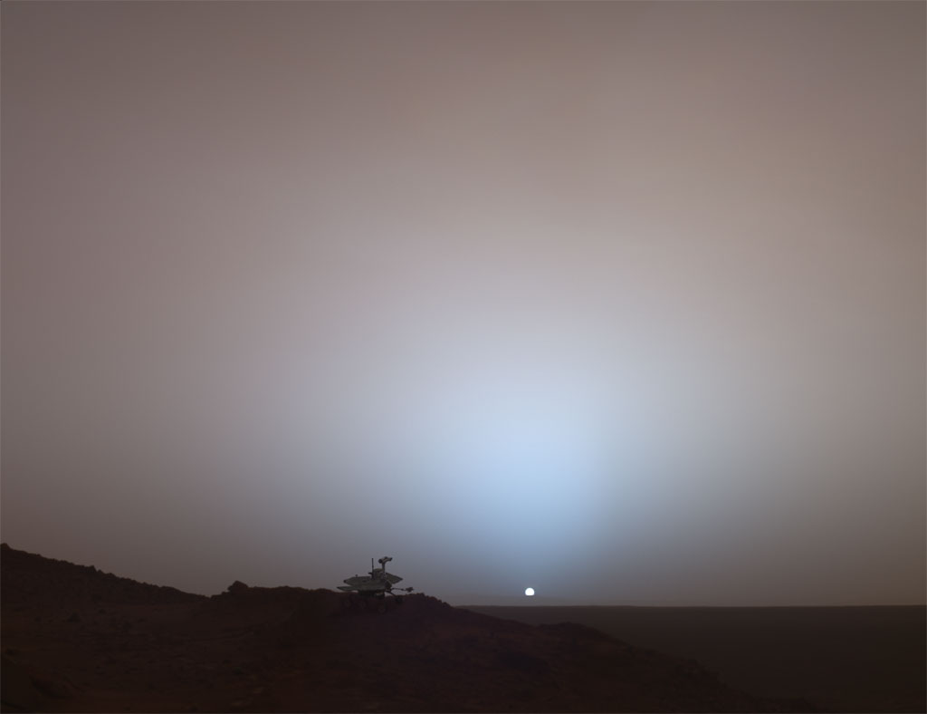 Mars da Güneş in Batışı (19 Mayıs 2005) ve Spirit Uzay Aracı