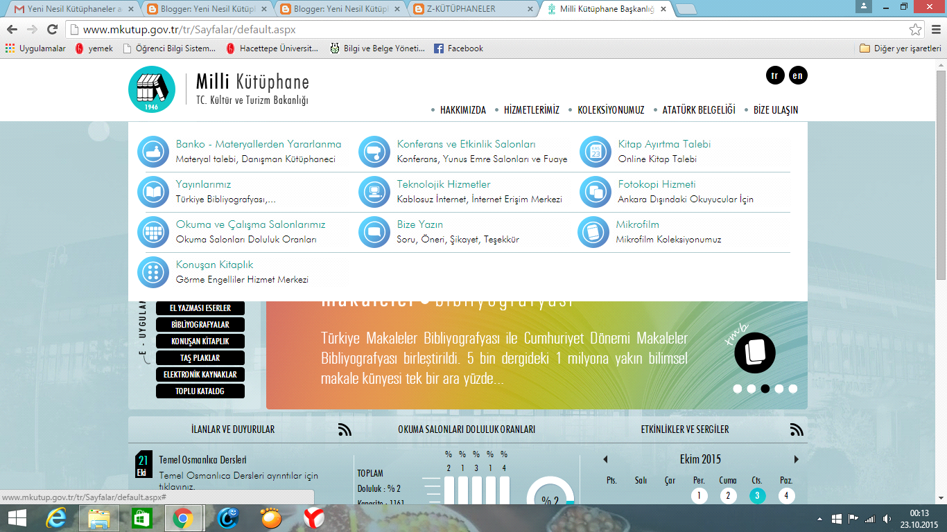 Kütüphane mi? Bir tıkla elinde.. http://www.mkutup.gov.tr/tr/sayfalar/default.