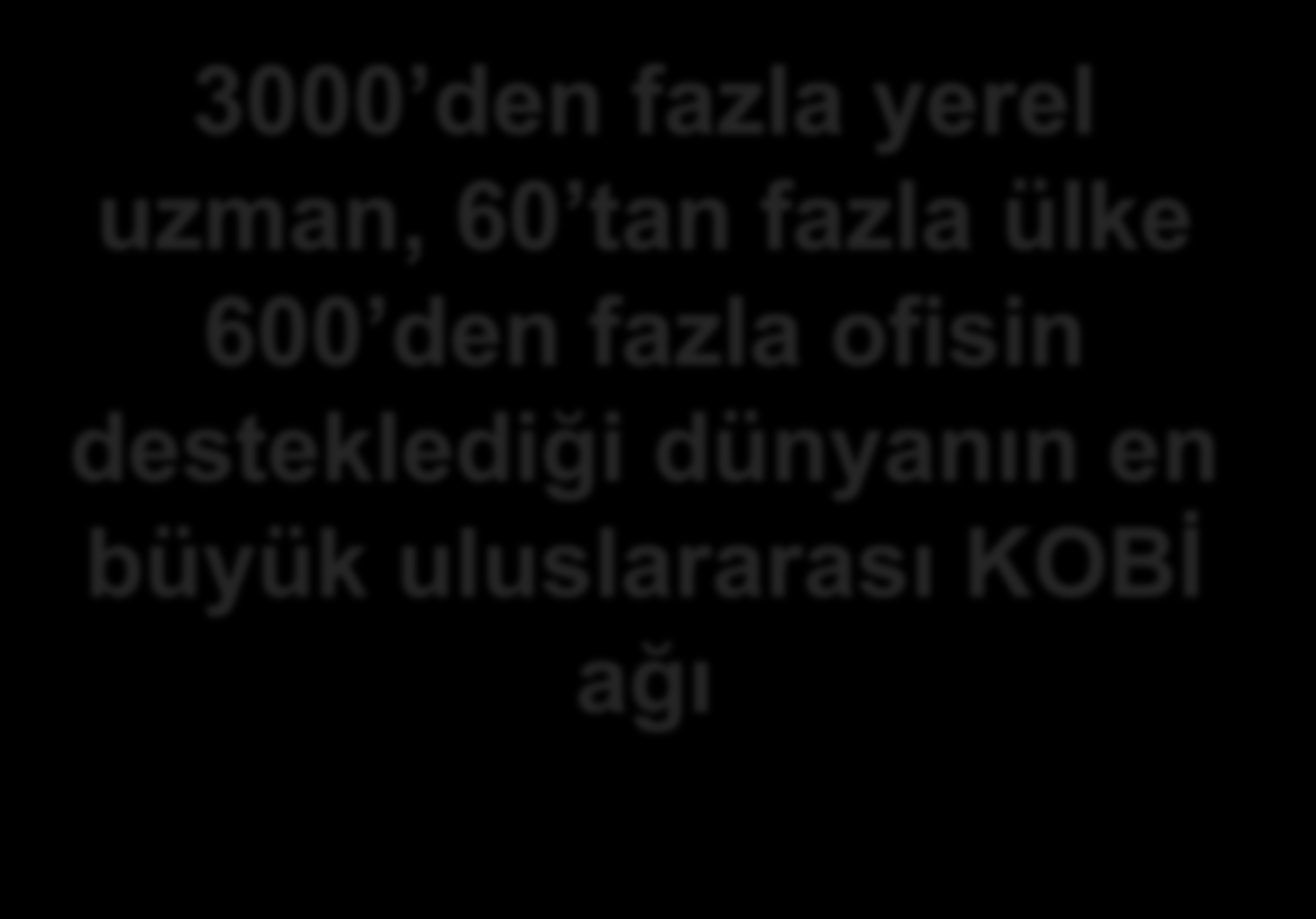 3000 den fazla yerel uzman, 60 tan fazla ülke 600 den fazla