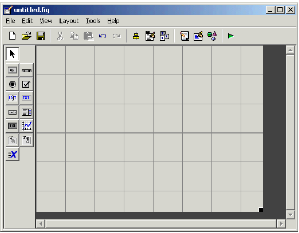 Şekil Ek 7.15. MATLAB GUIDE aracı Bu pencereden eğer yeni bir GUI tasarımı yapacak isek Blank GUI seçeneğini seçeriz.