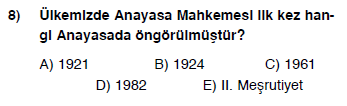 52. 1982 Anayasası na göre, TBMM nin seçim dönemi ile ilgili aşağıdaki ifadelerden hangisi doğrudur? A) 2007 yılında gerçekleştirilen Anayasa değişikliği uyarınca TBMM seçimleri 5 yılda bir yapılır.