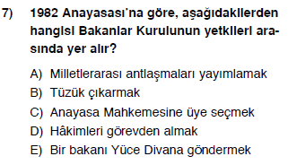 55. Aşağıdakilerden hangisi idari yargı kuruluşları arasında yer alır?