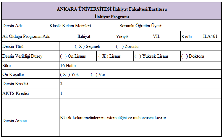 Ek.4: Ankara Üniversitesi İlahiyat Fakültesi Yaygın Din Öğretimi ve Uygulamaları
