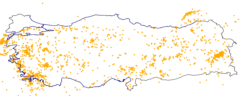 Web Servisi uygulamalarında kullanılan vektör veriler örnek çıktıları Şekil 5.2 ve Şekil 5.3 te görüntülenmiştir. Şekil 5. 3 Türkiye deprem haritası 5.3 Web Servislerinin Yaratılması Şekil 5.