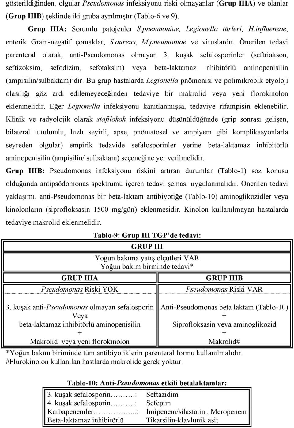 kuşak sefalosporinler (seftriakson, seftizoksim, sefodizim, sefotaksim) veya beta-laktamaz inhibitörlü aminopenisilin (ampisilin/sulbaktam) dir.