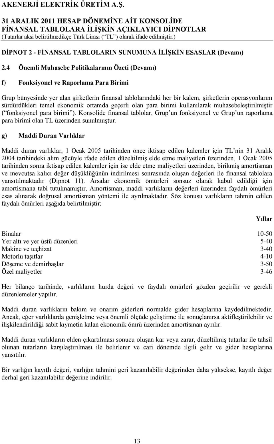 sürdürdükleri temel ekonomik ortamda geçerli olan para birimi kullanılarak muhasebeleģtirilmiģtir ( fonksiyonel para birimi ).