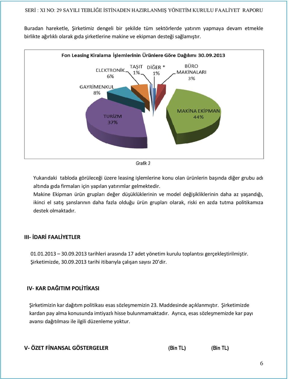 Makine Ekipman ürün grupları değer düşüklüklerinin ve model değişikliklerinin daha az yaşandığı, ikinci el satış şanslarının daha fazla olduğu ürün grupları olarak, riski en azda tutma politikamıza