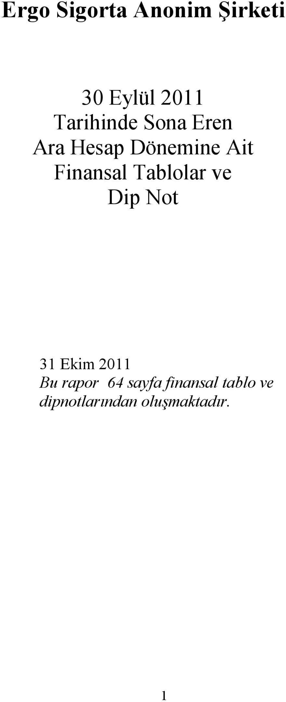Dip Not 31 Ekim 2011 Bu rapor 64 sayfa