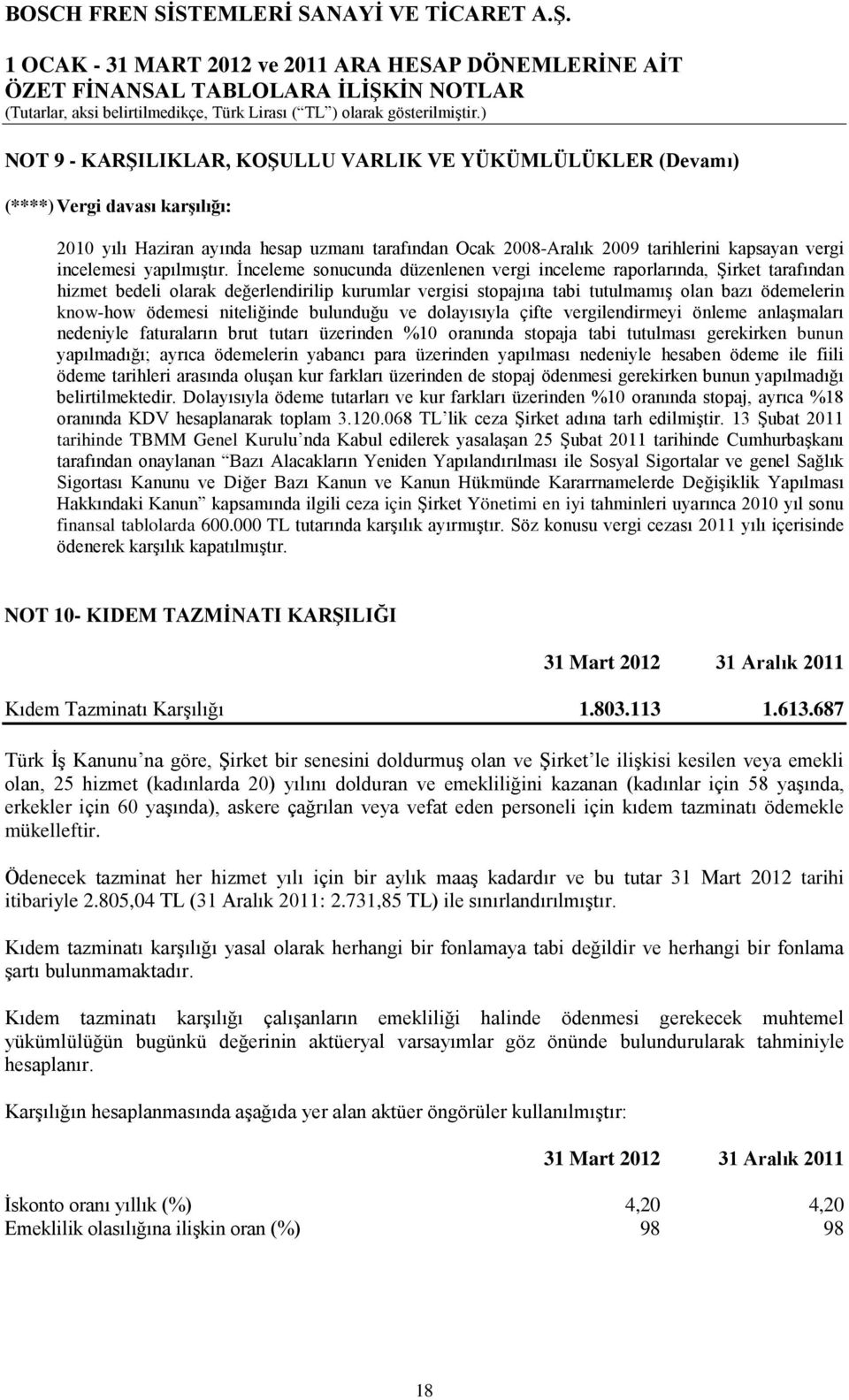 İnceleme sonucunda düzenlenen vergi inceleme raporlarında, Şirket tarafından hizmet bedeli olarak değerlendirilip kurumlar vergisi stopajına tabi tutulmamış olan bazı ödemelerin know-how ödemesi