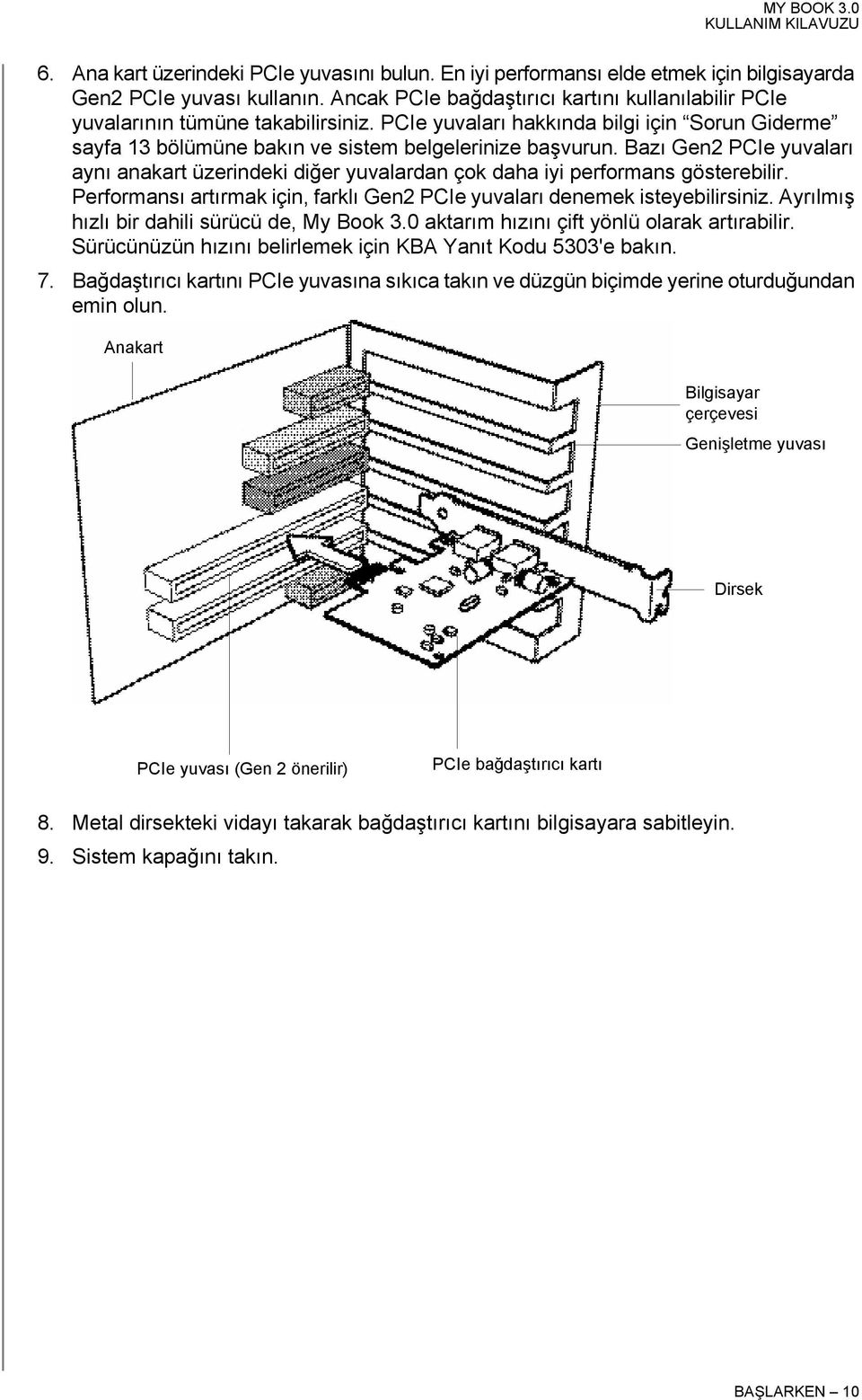 Bazı Gen2 PCIe yuvaları aynı anakart üzerindeki diğer yuvalardan çok daha iyi performans gösterebilir. Performansı artırmak için, farklı Gen2 PCIe yuvaları denemek isteyebilirsiniz.