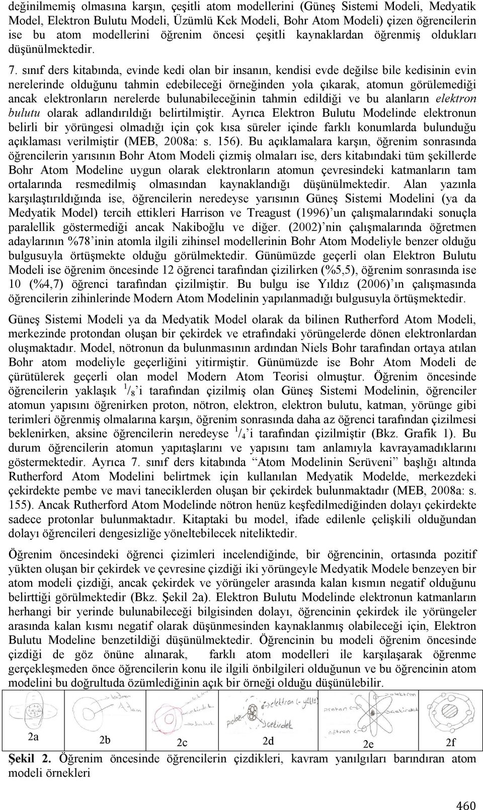 sınıf ders kitabında, evinde kedi olan bir insanın, kendisi evde değilse bile kedisinin evin nerelerinde olduğunu tahmin edebileceği örneğinden yola çıkarak, atomun görülemediği ancak elektronların