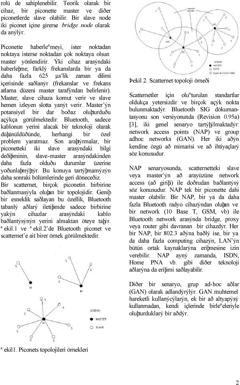 Ýki cihaz arasýndaki haberleþme, farklý frekanslarda bir ya da daha fazla 625 µs lik zaman dilimi içerisinde saðlanýr (frekanslar ve frekans atlama düzeni master tarafýndan belirlenir).