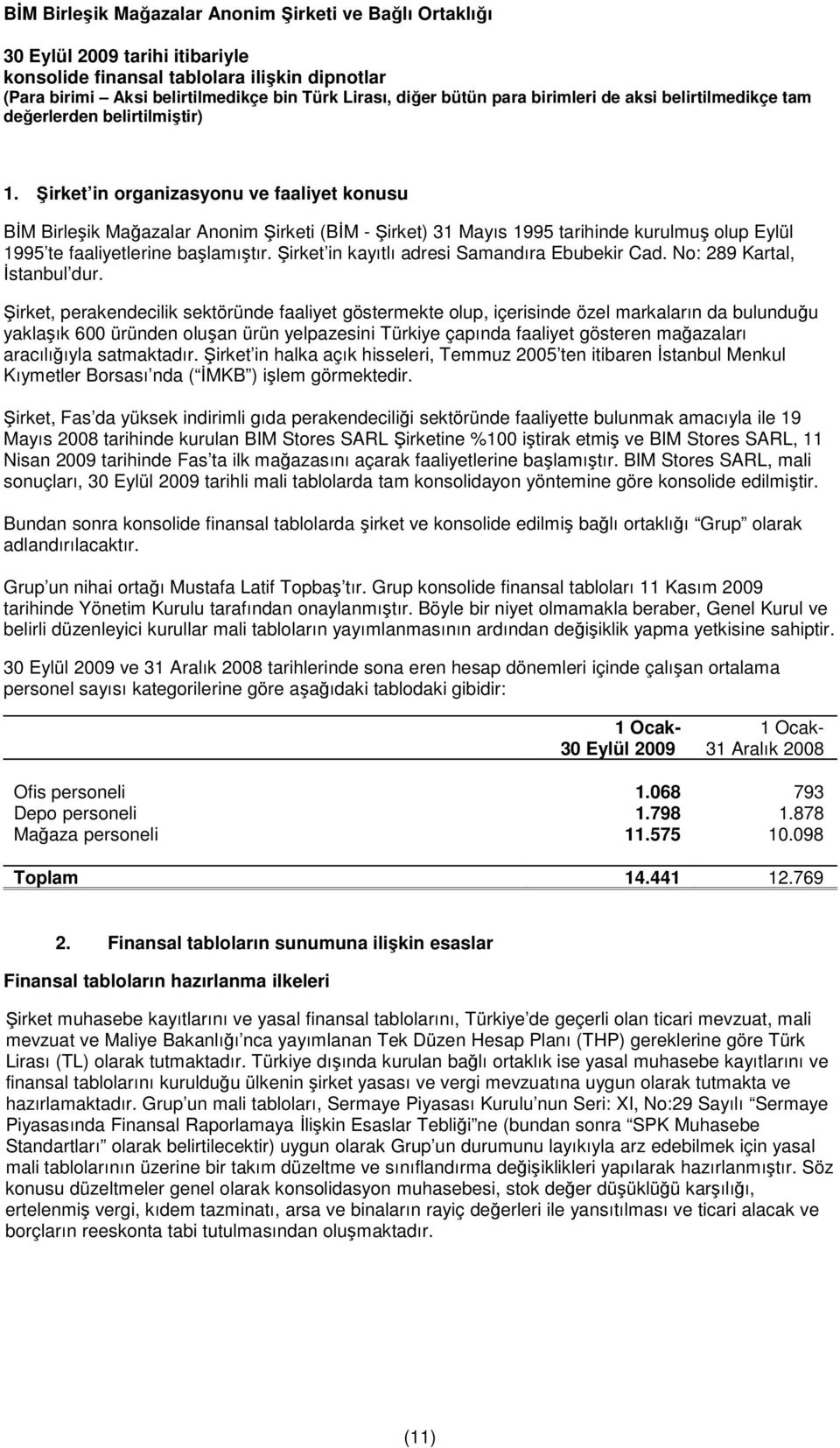 Şirket in kayıtlı adresi Samandıra Ebubekir Cad. No: 289 Kartal, İstanbul dur.