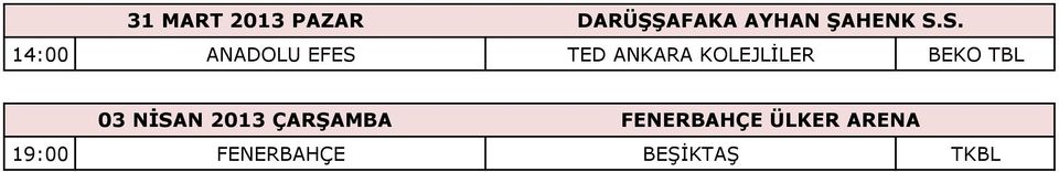 KOLEJLİLER BEKO TBL 03 NİSAN 2013 ÇARŞAMBA