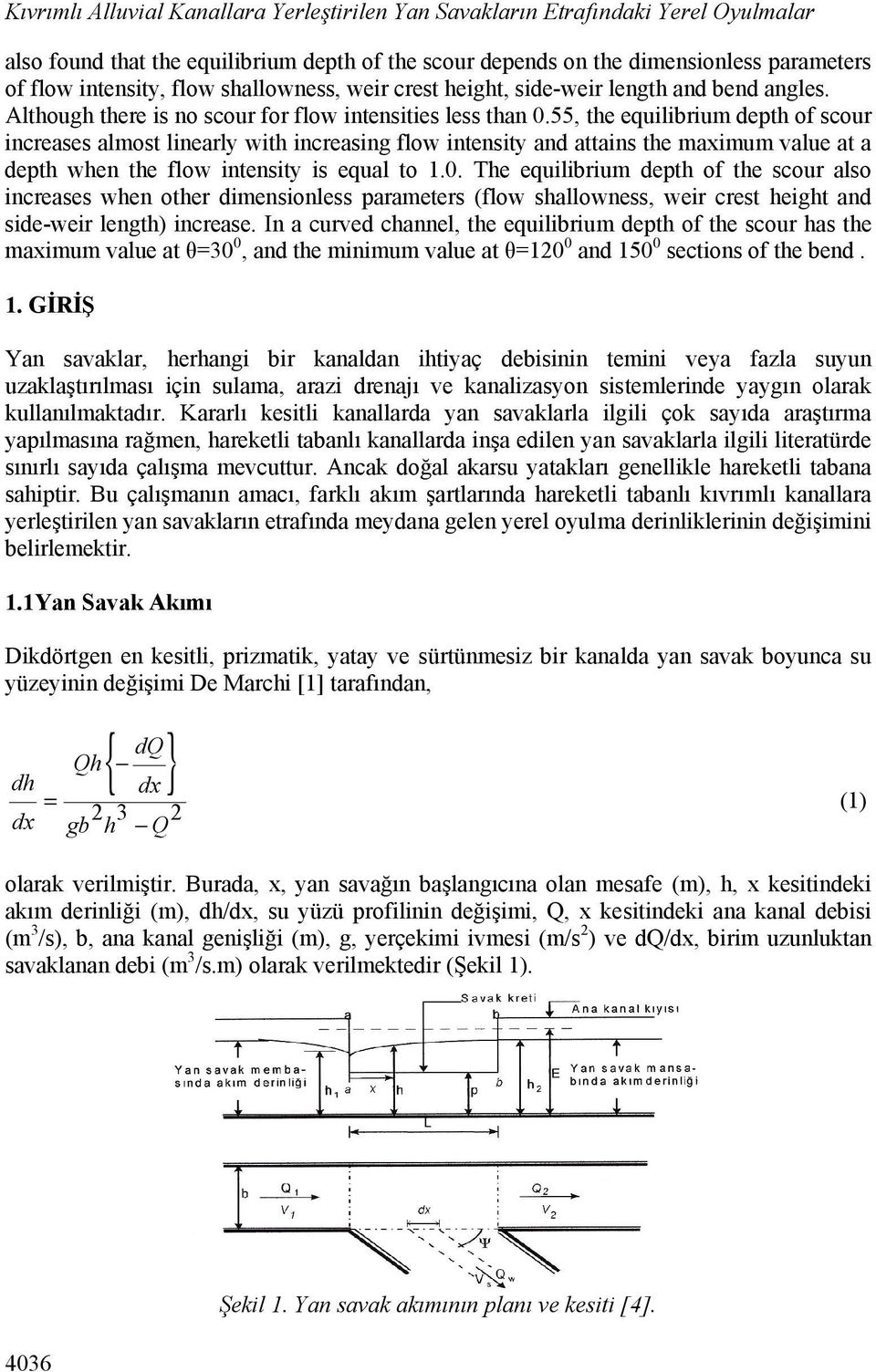 55, the equilibrium depth of scour increases almost linearly with increasing flow intensity and attains the maximum value at a depth when the flow intensity is equal to 1.0.