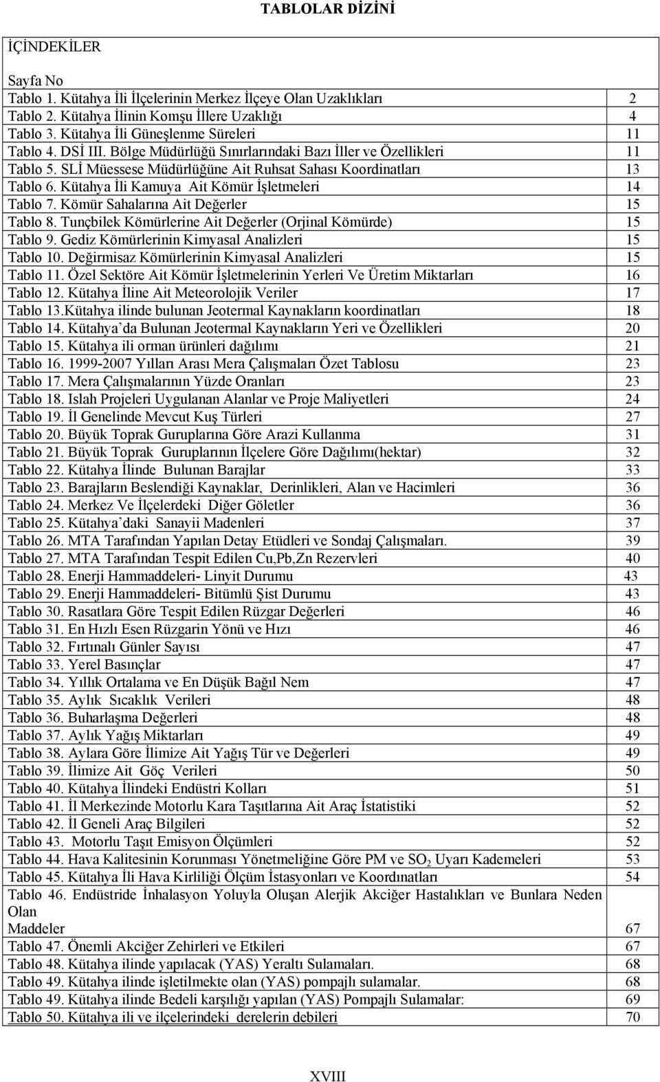 Kütahya İli Kamuya Ait Kömür İşletmeleri 14 Tablo 7. Kömür Sahalarına Ait Değerler 15 Tablo 8. Tunçbilek Kömürlerine Ait Değerler (Orjinal Kömürde) 15 Tablo 9.