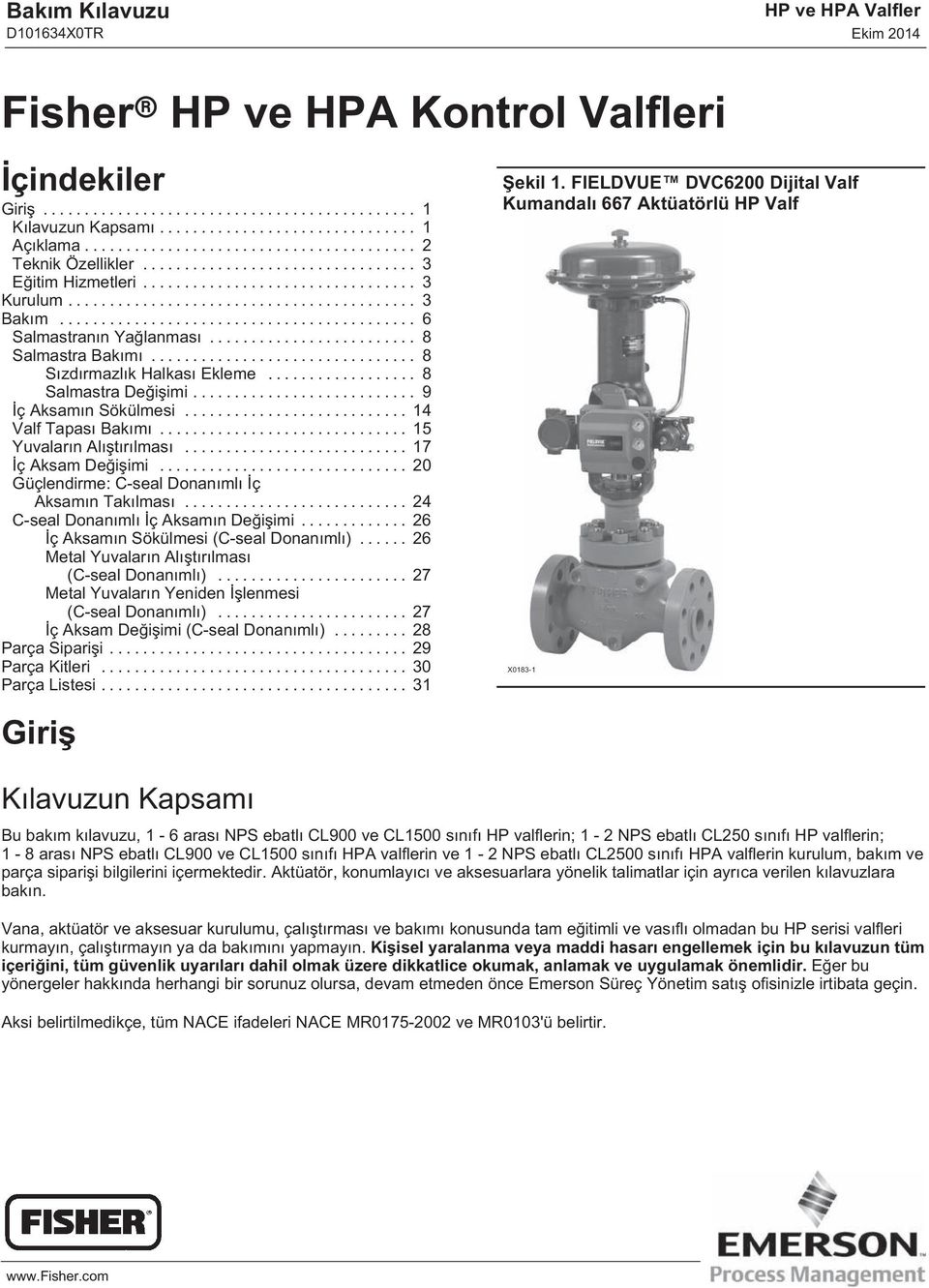 .. 7 İç Aksam Değişimi... 0 Güçlendirme: C-seal Donanımlı İç Aksamın Takılması... 4 C-seal Donanımlı İç Aksamın Değişimi... 6 İç Aksamın Sökülmesi (C-seal Donanımlı).