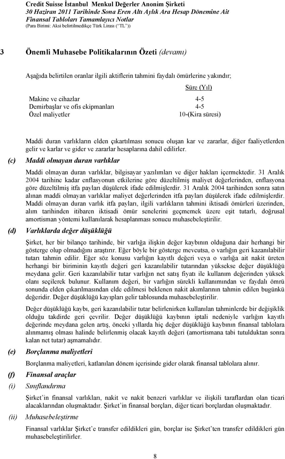 hesaplarına dahil edilirler. Maddi olmayan duran varlıklar Maddi olmayan duran varlıklar, bilgisayar yazılımları ve diğer hakları içermektedir.