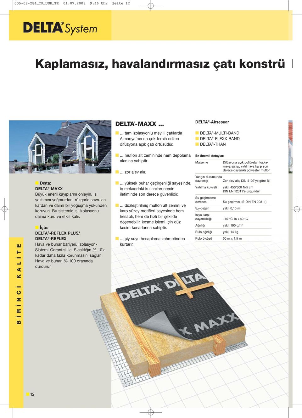 Is yal t m n ya murdan, rüzgarla savrulan kardan ve daimi bir yo uflma yükünden koruyun. Bu sistemle s izolasyonu daima kuru ve etkili kal r. çte: REFLEX PLUS/ REFLEX Hava ve buhar bariyeri.