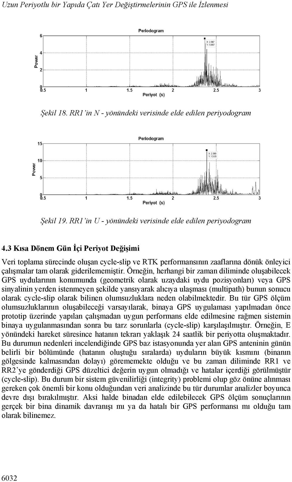 3 Kısa Dönem Gün İçi Periyot Değişimi Veri toplama sürecinde oluşan cycle-slip ve RTK performansının zaaflarına dönük önleyici çalışmalar tam olarak giderilememiştir.