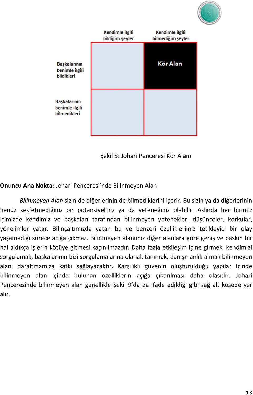 Aslında her birimiz içimizde kendimiz ve başkaları tarafından bilinmeyen yetenekler, düşünceler, korkular, yönelimler yatar.